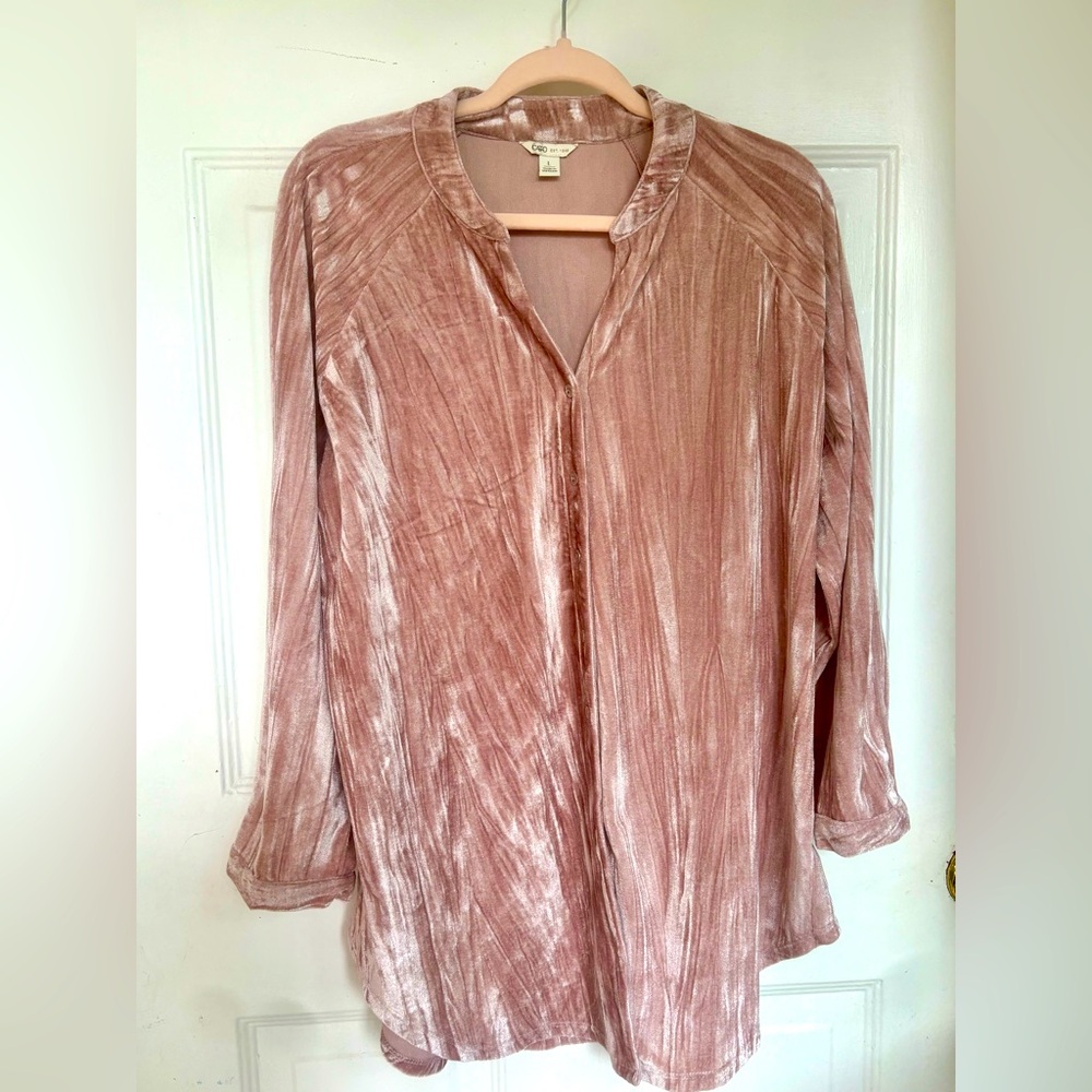 Cato Mauve Velveteen Blouse